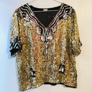 Gold Sequin hand made in India L